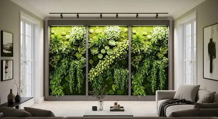 Green wall living room