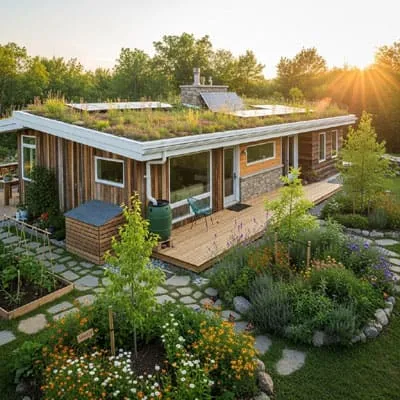 House with green roof