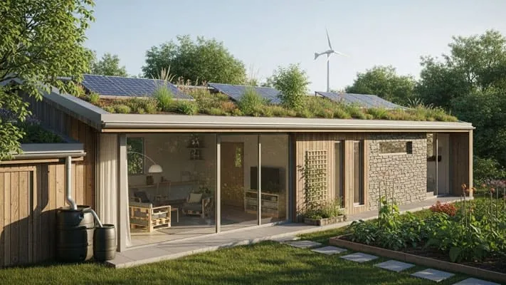 House with solar pannel