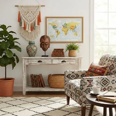 International Decor composing a Living room