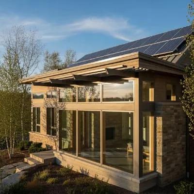 Passive solar design applied in a house