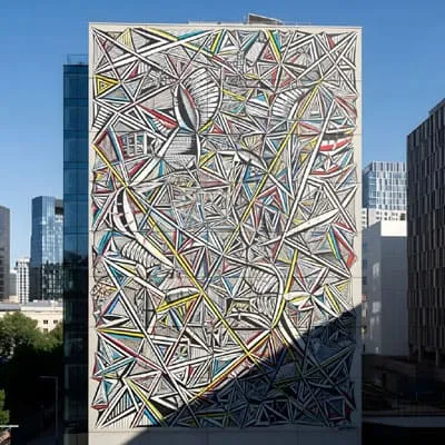 Building façade art wall