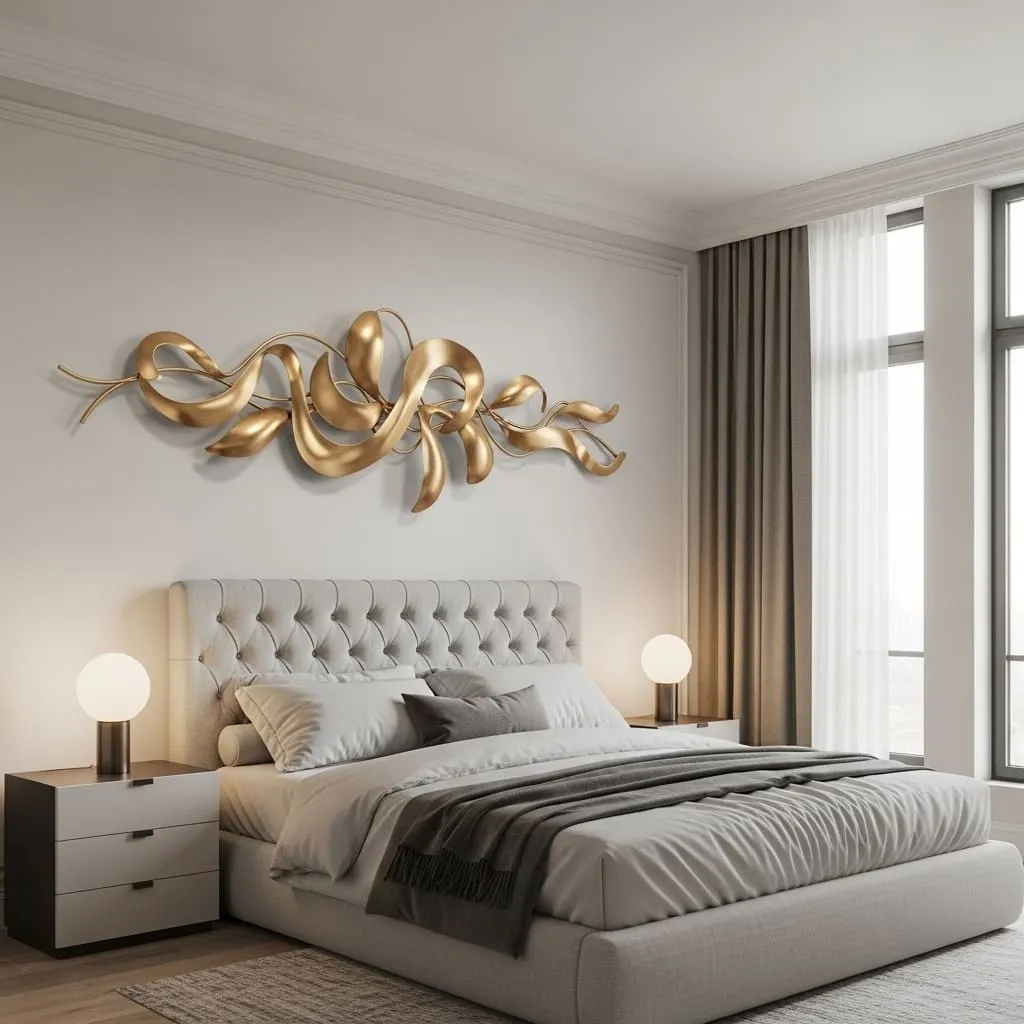 Gold Sculpture in A Bedroom