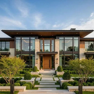 Luxury home front view