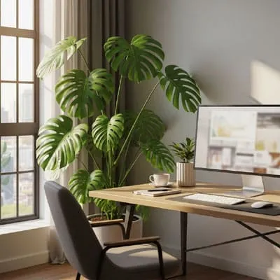 Home and Office with a plant