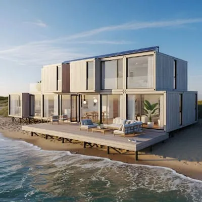 Modular beach house and beach site