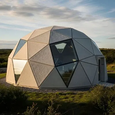 Geodesic made with concrete