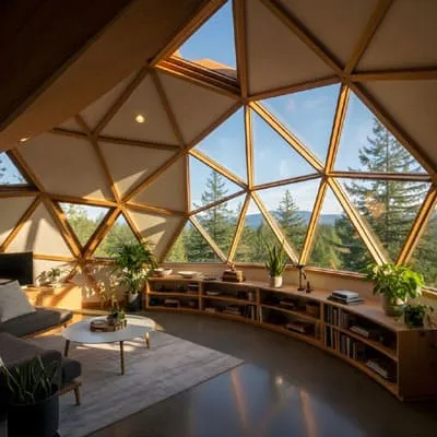 Geodesic witth interior design