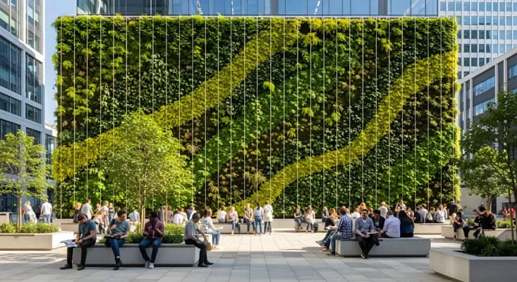 Green wall in a public space