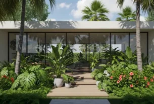 House with tropical Garden