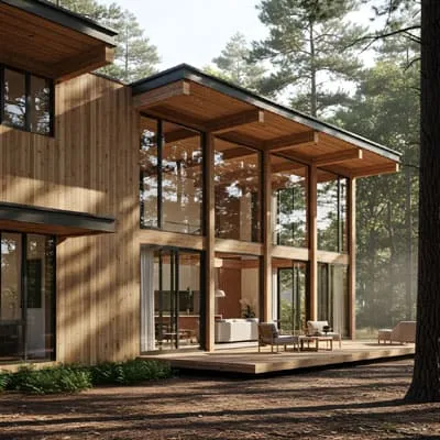 Timber wood house