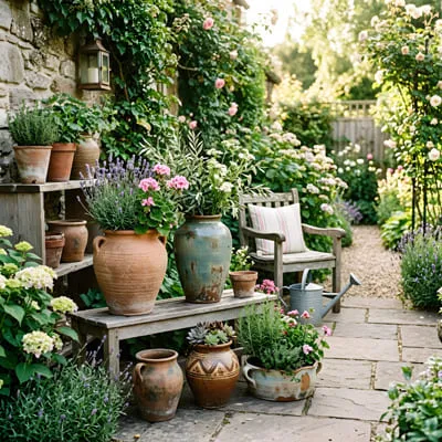 Vases outdoor space