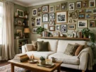 Living room decorated with photographs and small objects