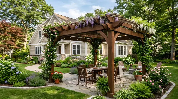 Pergola with plants