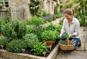 Herbs in a residential garden