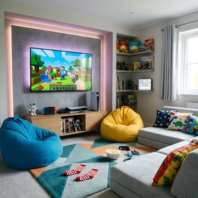 Lighting, Acoustics, and Layout in Modern Media Rooms 3 Modern media kids room