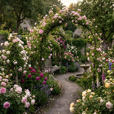 Why Rose Gardens Continue to Shape the Romantic Landscape 2 Romantic pink rose garden