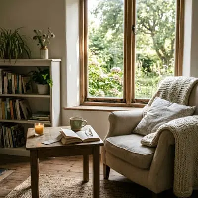 Why Slow Living is Changing How We Think About Home 4 Slow living reading space