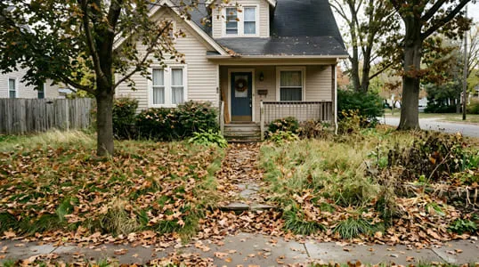 Yard at front façade