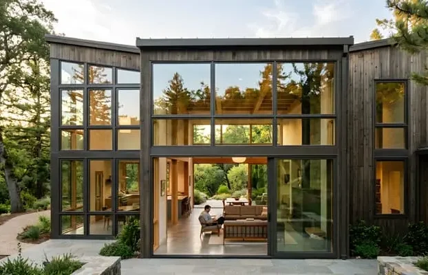 Architectural huge glass windows