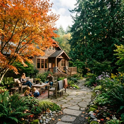 Garden design with naive trees