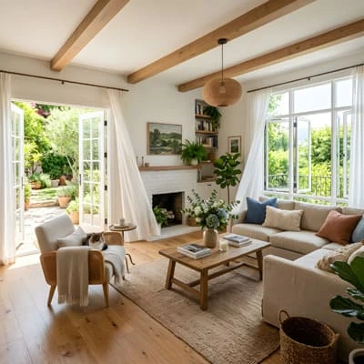 Living room with cross ventilation