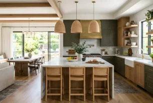 Open plan kitchen interior