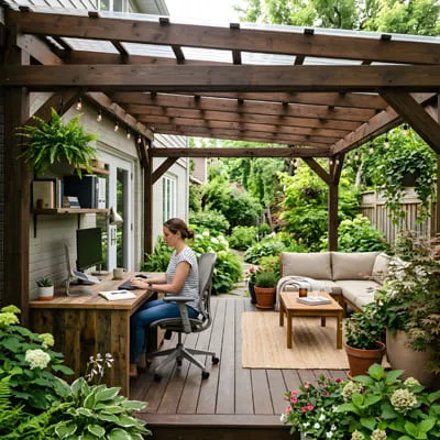 Outdoor Rooms That Feel Like Part of the Home 4 Outdoor residential room office