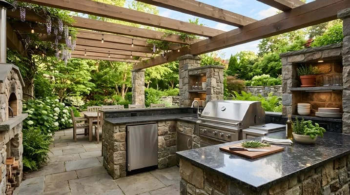 Outdoor Kitchens That Bring Families Together 6 Rustic outdoor kitchen