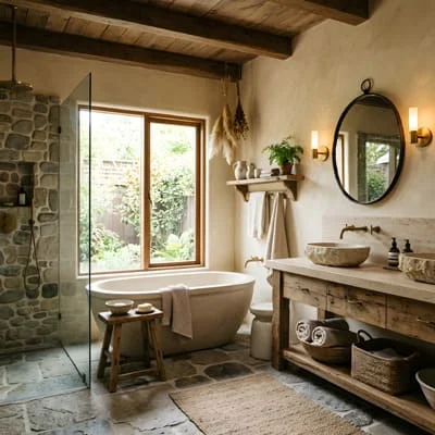 Decorating with Natural Textures and Earth Tones 3 Bathroom natural texture