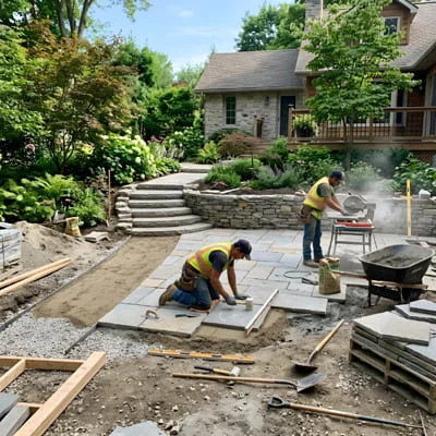 garden hardscaping construction
