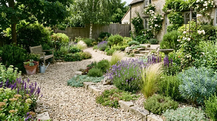 Gravel garden path