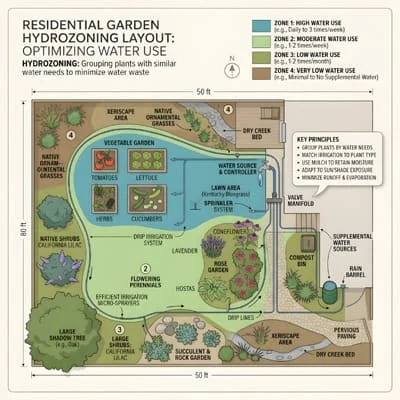 Climate-Resilient Gardens: The Best Drought-Tolerant Plants and Design Ideas for 2026 9 hydrozoning layout