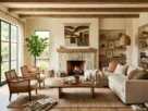 Living room with natural tones