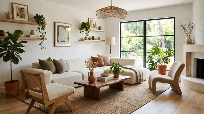 Organic modern living decor