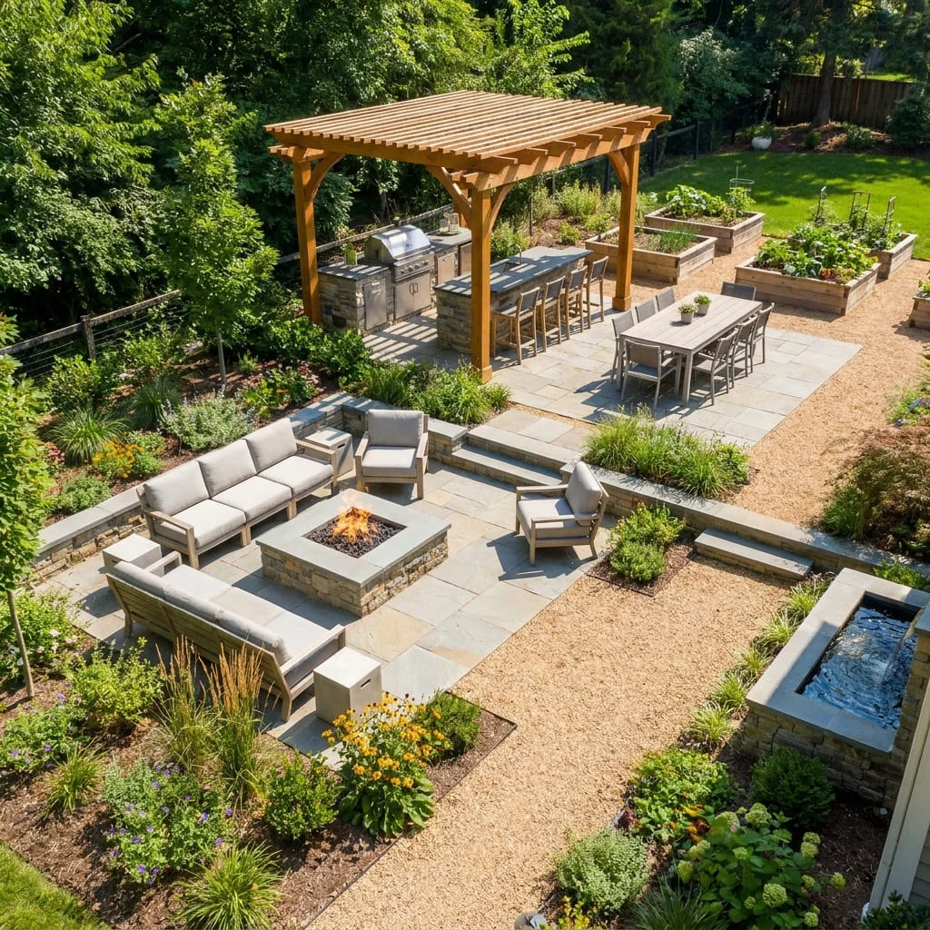 Outdoor Living: The Complete Guide to Patios, Verandahs, Pools, and Comfortable Spaces Beyond the Home 10 outdoor living layout design