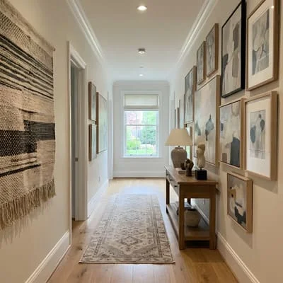 residential corridor with arts