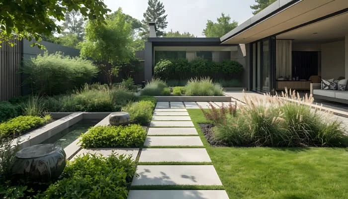 Garden:The Complete Guide to Planning, Planting, and Sustainable Landscaping for Every Space 25 Residential garden clean lines