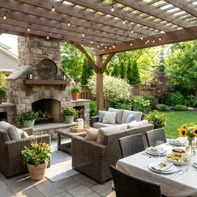 Garden:The Complete Guide to Planning, Planting, and Sustainable Landscaping for Every Space 46 residential outdoor patio