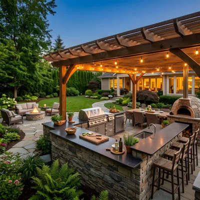 Outdoor Living: The Complete Guide to Patios, Verandahs, Pools, and Designing Comfortable Spaces Beyond the Home 36 backyard kitchen areas