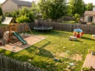 empty residential kids backyard