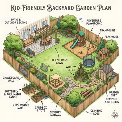 How to Design a Backyard Where Kids and Adults Both Want to Spend Time 6 garden layout plan 1