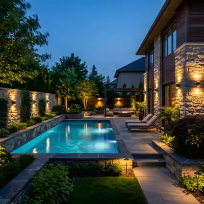 garden pool area lighting
