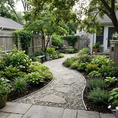 Outdoor Living: The Complete Guide to Patios, Verandahs, Pools, and Designing Comfortable Spaces Beyond the Home 38 gravel path in a residential backyard