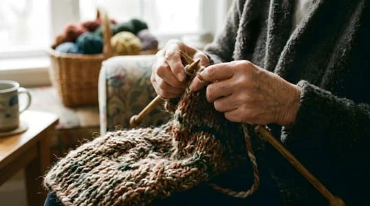 knitting hands
