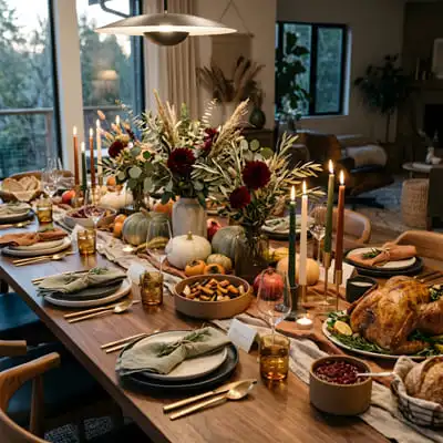 Modern thanksgiving table decor
