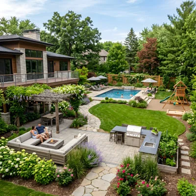 Multi-Zone Backyards: How to Design Dining, Lounge, and Wellness Areas That Work Together 6 Multi zone complete backyard