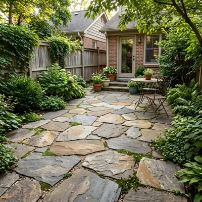 Outdoor Living: The Complete Guide to Patios, Verandahs, Pools, and Designing Comfortable Spaces Beyond the Home 26 natural stone in a backyard