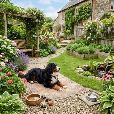 Pet in a garden