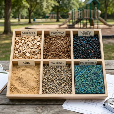 How to Design a Backyard Where Kids and Adults Both Want to Spend Time 7 playground surface samples
